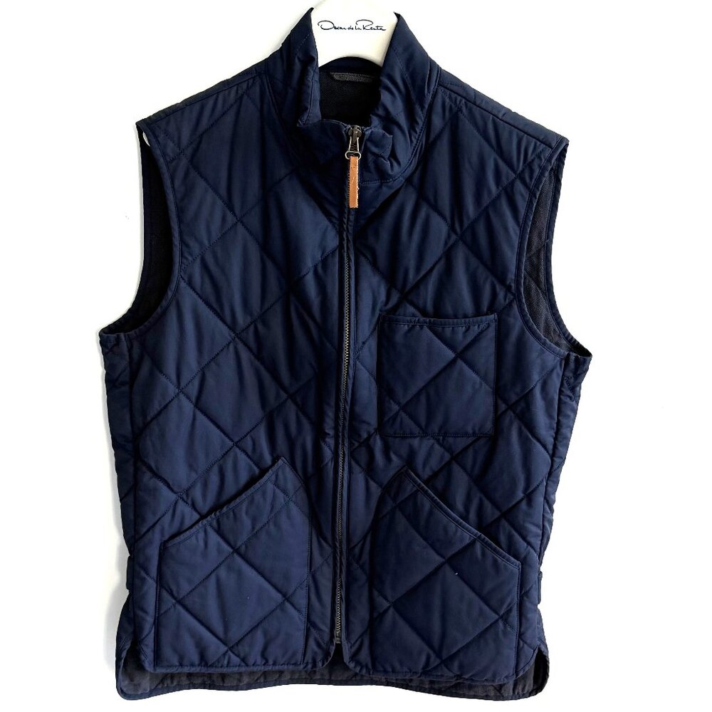 J.Crew Men's Navy Quilted Vest with Primaloft Size Small